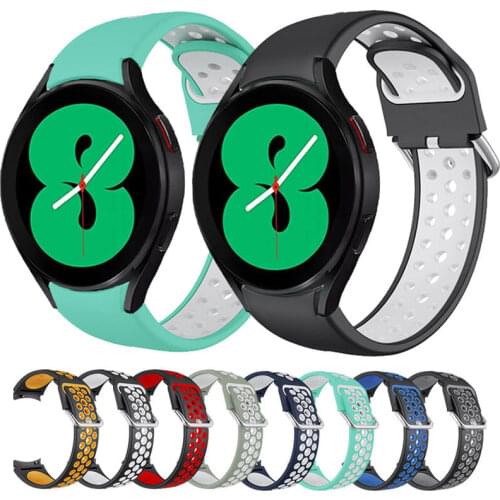 Sports Strap For Samsung Galaxy Watch 4 44mm 42mm / Watch4 Classic 46mm 42mm Replacement Band Curved end Silicone Watchbands