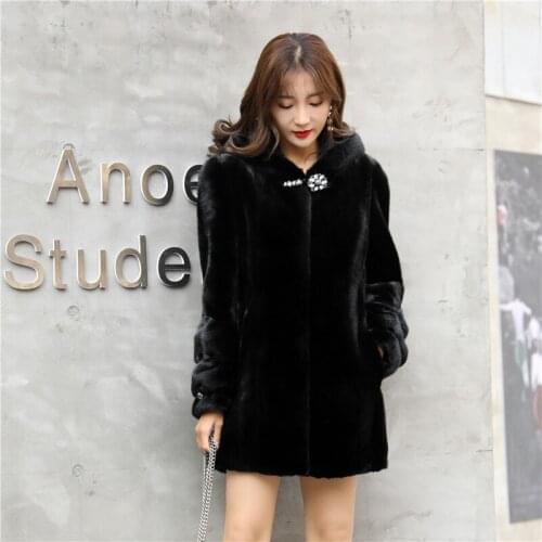 Luxury Real Mink Fur Coat Female Natural Fur Jackets Winter Jacket Women Long Coats and Jackets Women Clothes 2020 MY