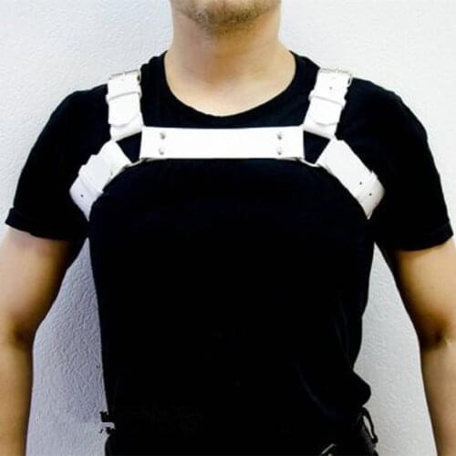 Sexy man harness Adjustable Men Body Chest Harness Faux Leather Bdsm Bondage Clubwear Fetish Male Erotic costume