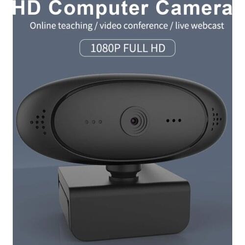1080P HD Auto Focus Webcam with Mic Rotatable PC Desktop Web Camera Cam Mini Computer Web Camera Cam Video Recording Work