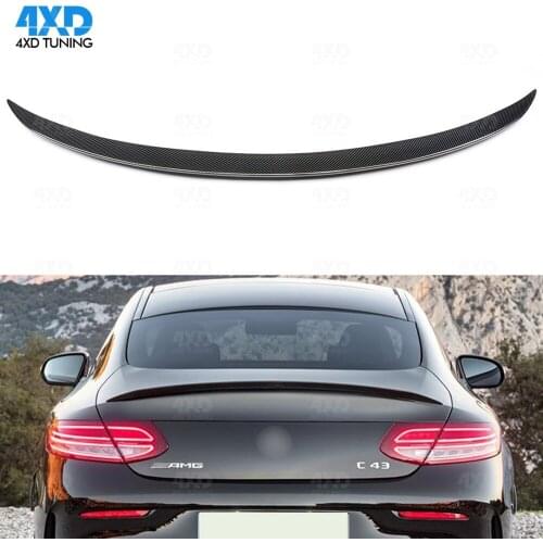 W205 Coupe Carbon Spoiler C43 Style For Mercedes C63 C200 C300 C220 C250 C43 AMG Rear Trunk Spoiler Wing 2015 2016 2017 20182019