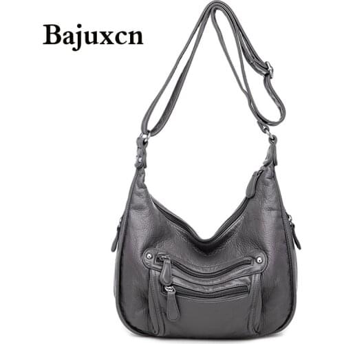 Large Capacity Multi-pocket Women Messenger Bags Female Soft Leather Luxury Shoulder Crossbody Bags For Women Sac A Main Femme