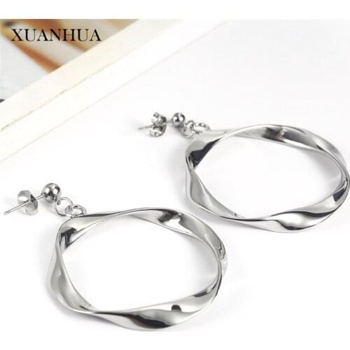 XUANHUA Stainless Steel Jewelry For Woman Charm Drop Earrings Woman Vogue 2019 Jewelry Accessories Bohemian