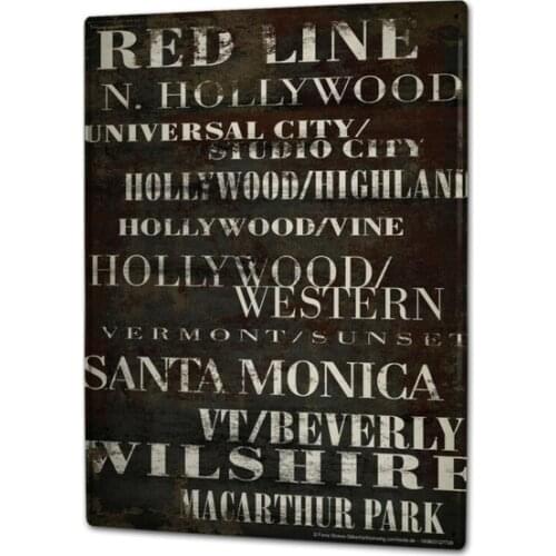 Tin Sign Retro Art Metropole Hollywood Santa Monica