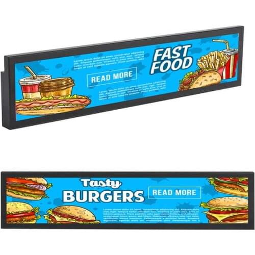 19/21/24/28//29/36/43/48/ inch lcd screen stretched bar digital shelf display/edge display/wide lcd panel