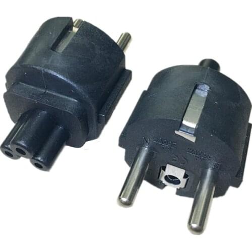 1PCS High quality black Copper 10A 250V Standart European standard to IEC320 C5 power adaptor plug convert socket