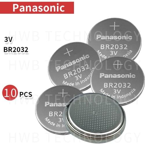 10pcs New Original Battery For Panasonic 3V BR2032 Battery BR 2032 High temperature Button Coin Cell Batteries
