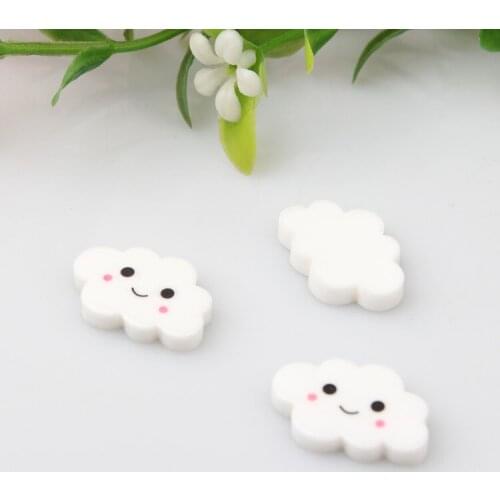 20pcs/lot flat back resin new kawaii white cloud DIY Craft Making Cookie Model Scrapbooking 25mm