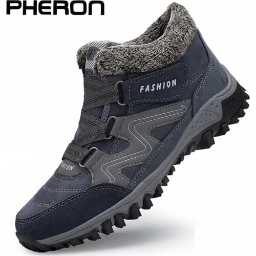 2020 Men Winter Shoes Ankle Boots Fashion Plush Winter Boots Men Keep Warm Breathable Non-slip Work Safety Shoes Size 47