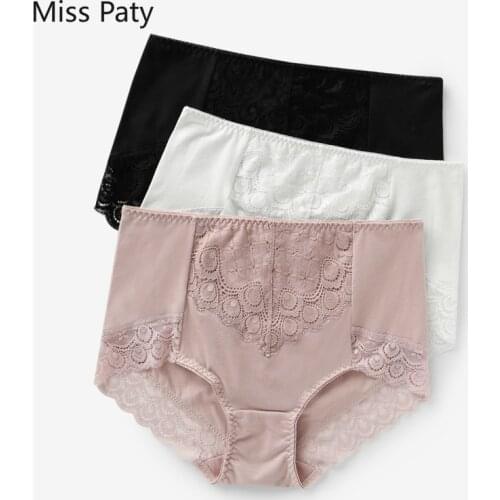 3pcs/lot womens lingerie seamless lace cotton panties package XXXL sexy underpants plus size underwear for women high waist