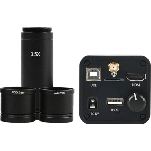 36MP FHD HDMI USB WIFI 1080P Industrial Video Microscope Measurement Camera +0.5X C Mount Lens For Stereo Biological Microscope