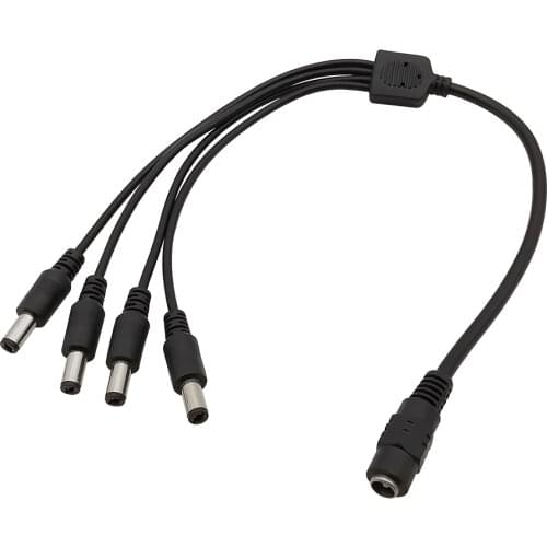 DC Power 1 Female to 2/3/4 Male Output Power Splitter Cable Y Adapter For CCTV Camera LED Strip Light 5.5mm X 2.1mm DC Splitter