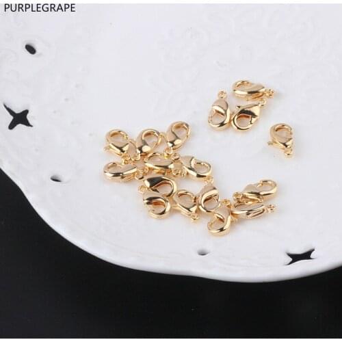 DIY Jewelry Accessories Copper Plated Gold Lobster Buckle Handmade Beaded Material Metal Necklace Bracelet Connection 10pcs