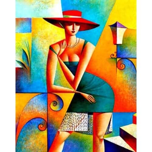 5d Diamond Embroidery Abstract Womens Diamond Painting Cross Stitch Diamond Mosaic Diy Wall Decoration Needle and Thread