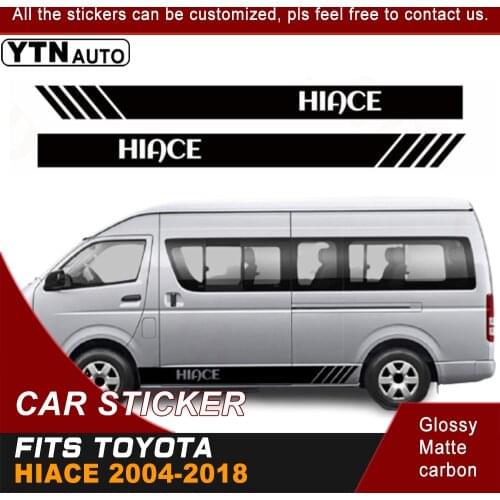 Car Decals For Toyota Hiace 2004- 2018 Car Decoration Cool Line Side Door Long Stripe Graphic Vinyl Car Stickers Decal Custom