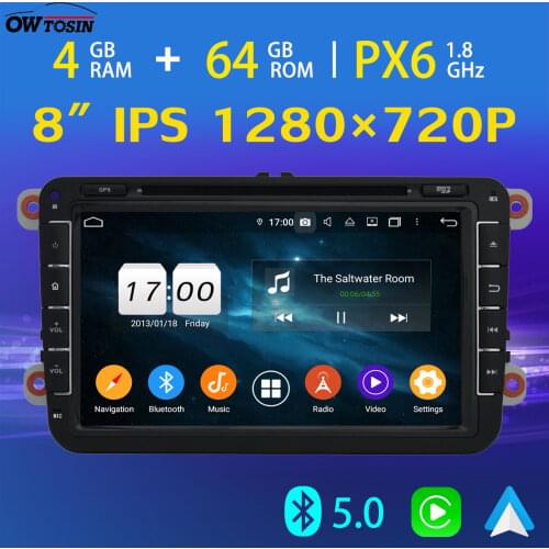 8" IPS 1280*720P PX6 4G+64G Car DVD Multimedia Player BT 5.0 Tethering For VW Amarok Golf Polo Passat SEAT Altea XL 4G LTE Radio