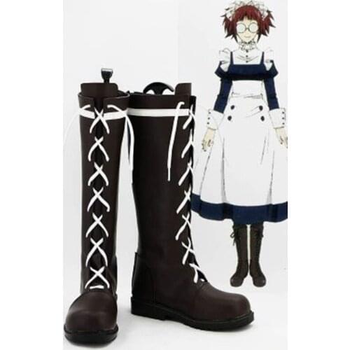 Black Butler Maylene Halloween Cosplay Boots Shoes Anime Party Cosplay Show Boots Custom Made for Adult Women Shoes