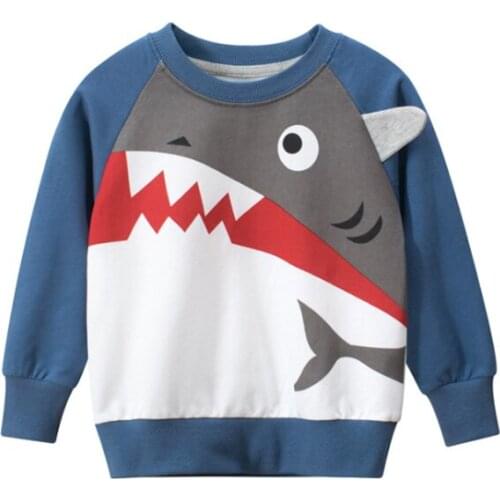 Children Sweater Autumn Baby Clothes Cotton Babyboy Cartoon print Sweatshirt Cute Style for 1 to 8years