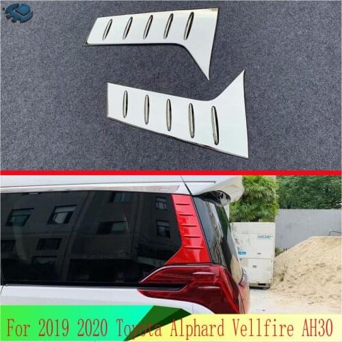 For 2019 2020 Toyota Alphard Vellfire AH30 ABS Chrome Car Accessories C pillar outside window trim