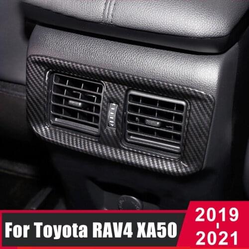 For Toyota RAV4 RAV 4 XA50 2019 2020 2021 ABS Carbon Fiber Car Rear Air Condition outlet Vent frame Cover Trim Accessories