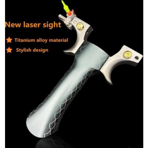 Games For Kids Toys Titanium Flat Skin Slingshot Precision Stainless Steel Outdoor Hunting High-end CNC Machining Technology