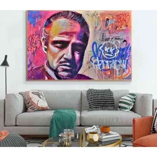 Figure painting The Godfather Colorful Watercolor Posters Prints Movie Pictures Wall Art Canvas Paintings For Living Room Home