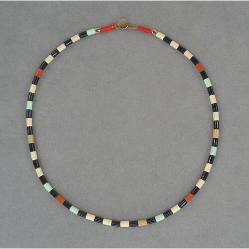 Pharaoh rainbow enamel short necklace Bohemian style