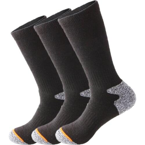 Mens Merino Wool Socks Moisture Wicking Outdoor Hiking Cushion Crew Socks Woolen Sock Thermal Warm Breathable USA Size 40-44