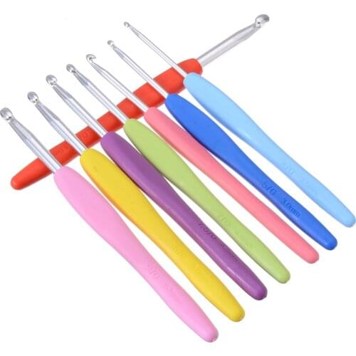8pcs 2.5/3.0/3.5/4.0/4.5/5.0/5.5/6.0mm Crochet Hook Set Soft Grip Handle Aluminum Sweater Sewing Needles Kit DIY Weave Craft