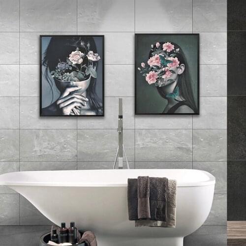 New 5D DIY diamond painting girl rhinestone diamond embroidery flower picture cross stitch mosaic portrait home wall decoration