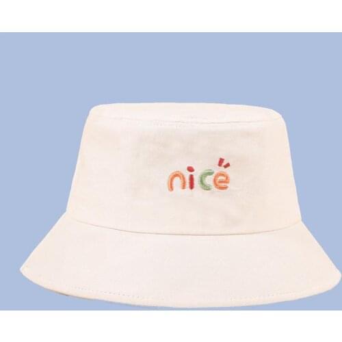 Letter Embroidery Cotton Bucket Hat Fisherman Hat Outdoor Travel Hat Sun Cap Hats for Men and Women 30