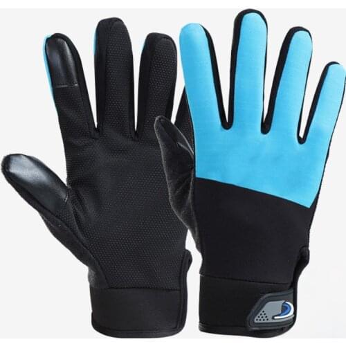 2@#1 Pair Unisex Motorcycle Riding Windproof and Warm Cycling Gloves Bicycle Touchscreen Full Finger Gloves Outdoor Bike Skiing