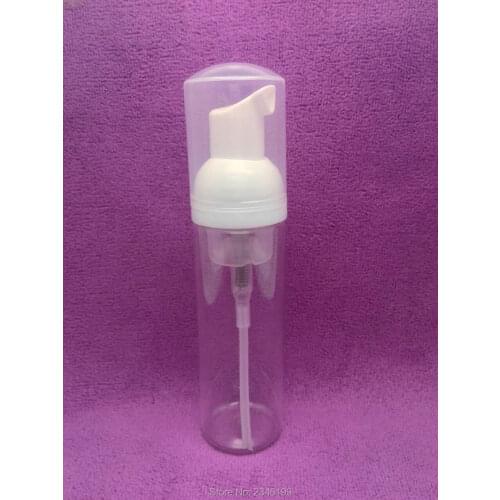 60ML 50pcs/lot Transparent PET 60ml Foam Pump Bottle, Empty Packing Bottle, Cosmetic Refillable Bottle with Pump