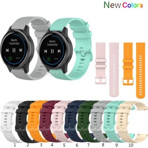 Colorful Soft Silicone Watch Strap Band For Garmin Active vivoactive 4 Replacement band for strap 22mm