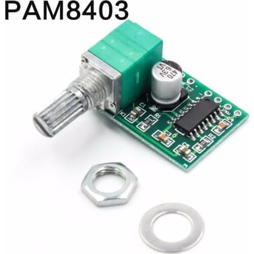Super Mini Digital Amplifier Board 2*3W PAM8403 ClassD Efficient 2.5 To 5V USB with And Without with Switch Potentiomete PAM8403