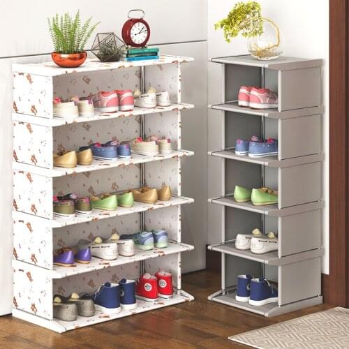 Vertical Shoe Cabinet Nonwoven Fabric Shoe Rack Reinforced Steel Tube Frame Hallway Corner Shoe Organizer Shelf Stand Holder