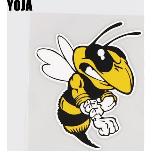 YOJA 10.4X12.6CM Angry Bee Vinyl Decal Cartoon Animal Creative Pattern Car Sticker 19A-0230