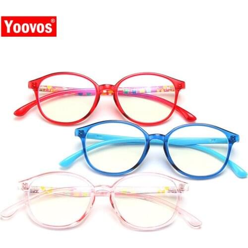 Yoovos Retro Glasses Frame Child TR90 Eyeglasses Frame For Kids Anti Blue Light Spectacle Optics Brand Child Glasses Frame