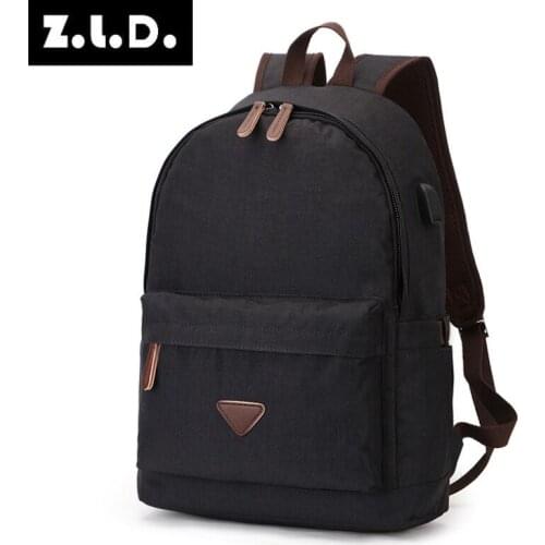 Z.L.D. Fashion New Men Womens Multifunctional Waterproof Backpack with USB Design Handbag Teenage Student Schoolbag Travel Bags