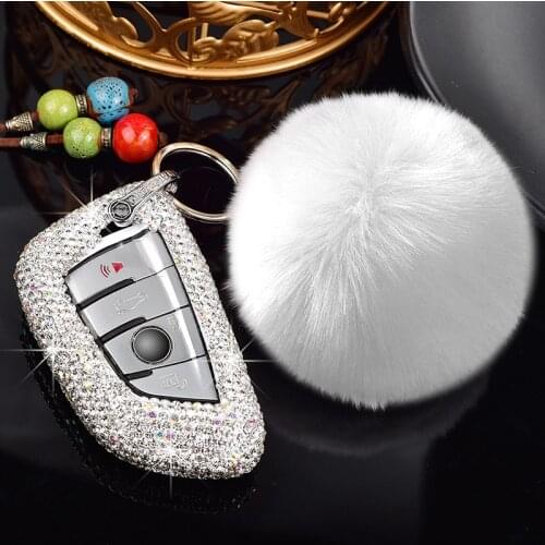 High Quality Rhinestones Fashion Crystal Car Key Portective Shell Cover For BMW The 5 5303 325 X1X2X3X4X5X6 118i Key Case 218i