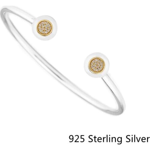 CKK 925 Sterling Silver 14K Gold Signature Bangle Bracele Original Fashion Jewelry Making For Women Gift