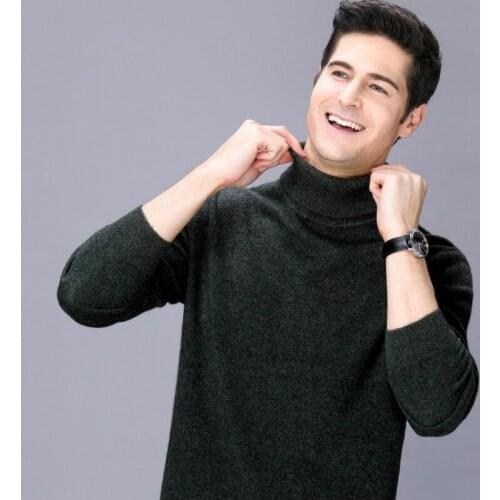 Winter MensTurtleneck Wool Sweater Men Solid Color Thick Smart Casual Turtleneck Sweater Pullover Men Warm Cashmere Pullovers