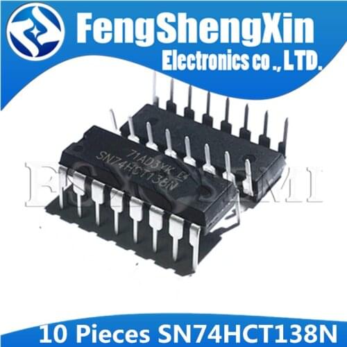10pcs SN74HCT138N DIP-16 CD74HCT138E DIP 74HCT138 74HCT138N DIP16 3-LINE TO 8-LINE DECODERS/DEMULTIPLEXERS IC