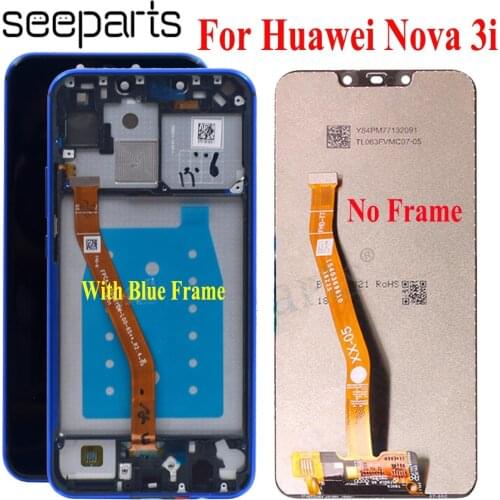 100% Tested For Huawei Nova 3i LCD Display With Touch Screen Digitizer Assembly Replacement INE-LX2 Display Nova 3i LCD