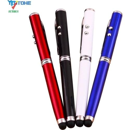 1000pcs/lot Durable 4 in 1 Laser Pointer LED Torch Touch Screen Stylus Ball Pen for iPhone Wholesale and Best Quality wholesale