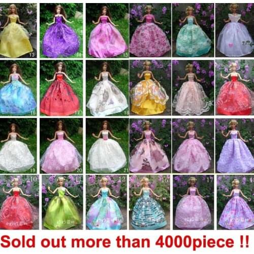 30items=10dress+10 shoes+10accessories Party Dolls Dress Clothes Gown For Barbie doll