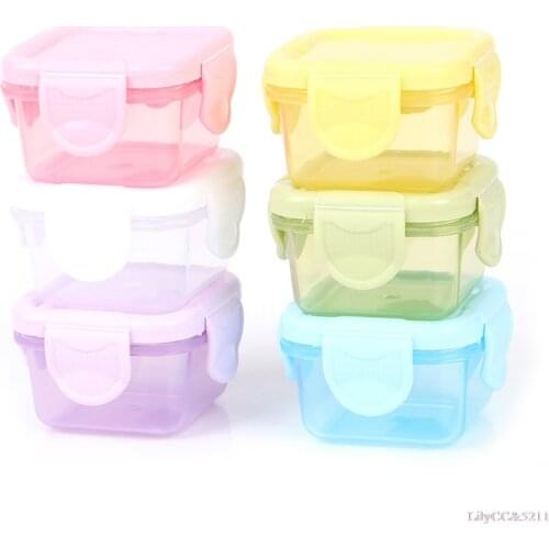 5Pcs/Set Mini Food-grade Thickened Sealed Fresh Box 60ml Portable Baby Food Storage Freezer Containers Jam Dispenser Box