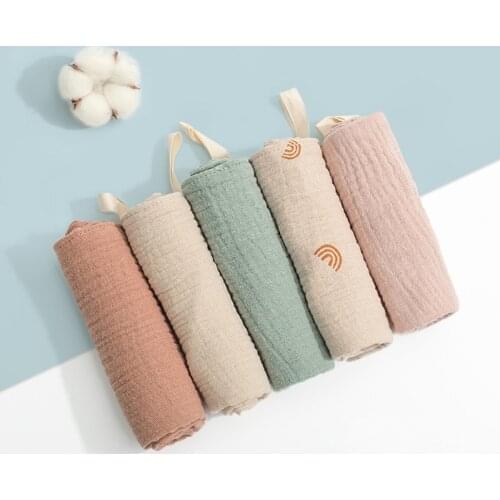 5 Pcs Towel Baby Facecloth Bath Towel Handkerchief Cotton Burp Cloth Washcloth