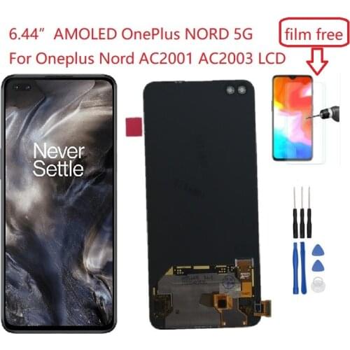 6.44 Inch Super AMOLED For Display OnePlus Nord Lcd screen touch panel Digitizer For Oneplus Nord 5G Display AC2001 AC2003 LCD