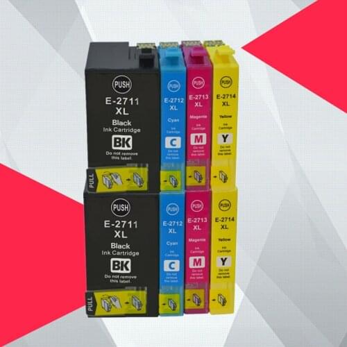 8PK T2711 Compatible 2711 2701 2711XL T-2711 ink Cartridge for Epson WorkForce WF-7110 7610 7620 3620 3620 3640 printer 27 27XL